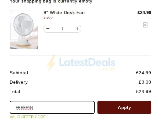 Screenshot of the Jolliman discount code working
