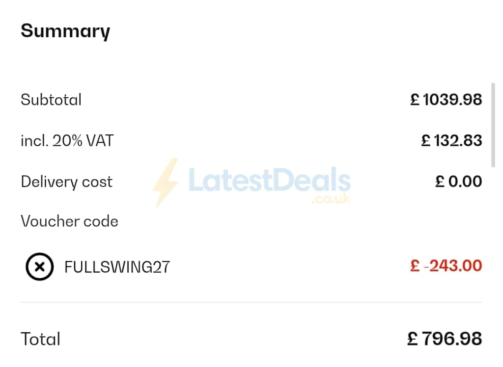 Screenshot of the Klarstein discount code working
