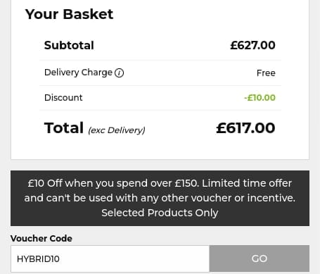 Screenshot of the The Golf Shop Online discount code working