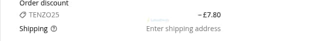 Screenshot of the Tenzo Tea discount code working