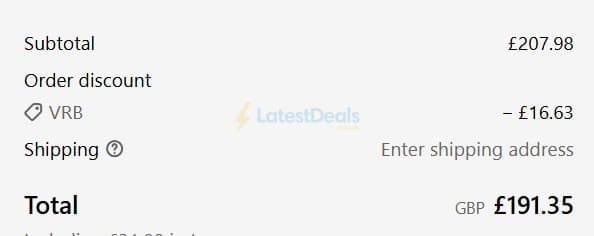Screenshot of the Bathroom Deco discount code working