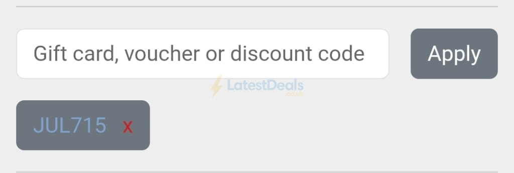Screenshot of the Must Have Ideas discount code working