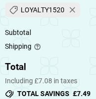 Screenshot of the HempHash discount code working