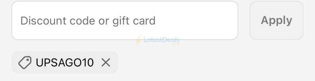 Screenshot of the U Perform discount code working