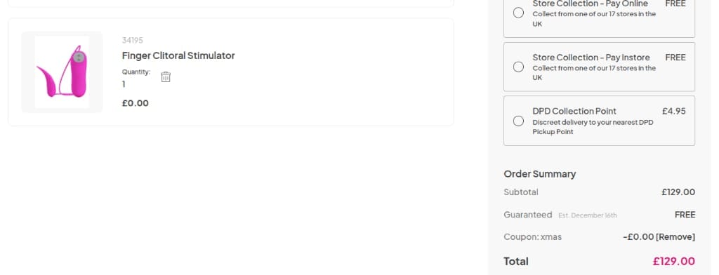 Screenshot of the Pulse & Cocktails discount code working