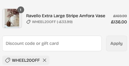 Screenshot of the LULU Loves discount code working