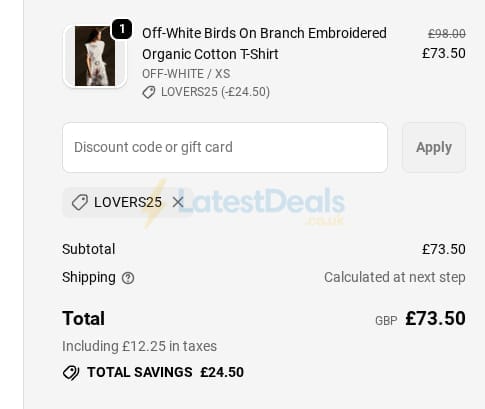 Screenshot of the Farm Rio discount code working