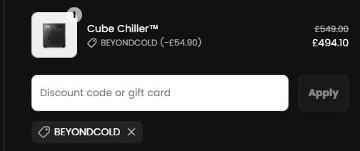 Screenshot of the Lumi Therapy discount code working