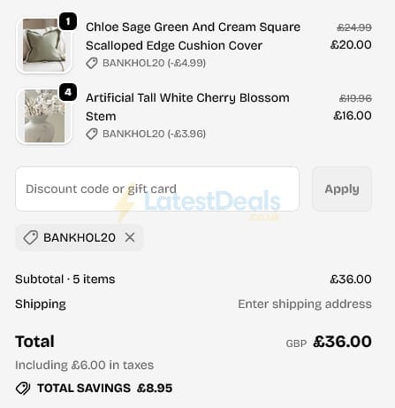 Screenshot of the LULU Loves discount code working