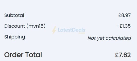 Screenshot of the Vapoholic discount code working