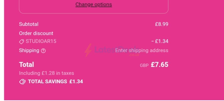 Screenshot of the LashBase discount code working