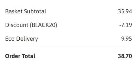 Screenshot of the Dream Decking discount code working