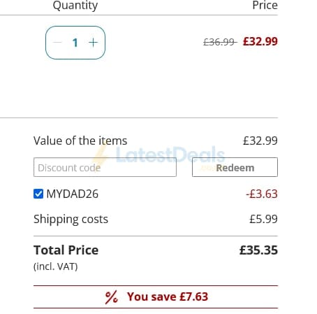 Screenshot of the puzzleYOU discount code working