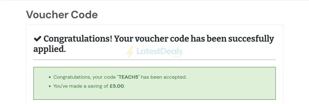 Screenshot of the Hampergifts discount code working