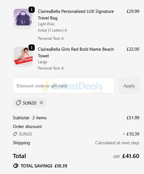 Screenshot of the Toxicfox discount code working
