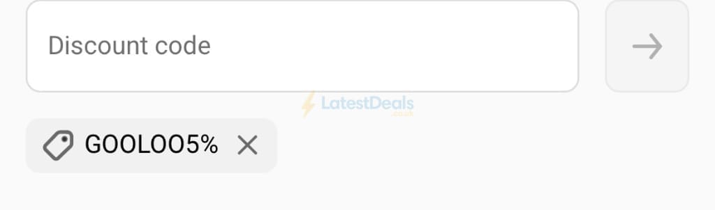Screenshot of the GOOLOO discount code working