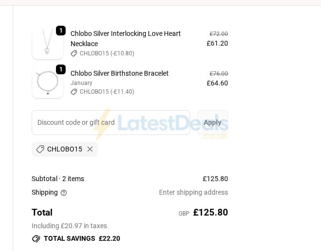 Screenshot of the Mococo discount code working