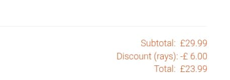 Screenshot of the Solar Centre discount code working