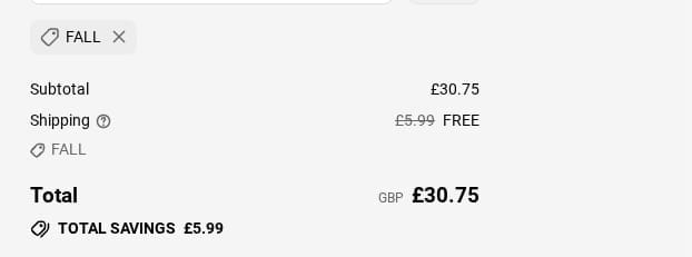 Screenshot of the LEDDA discount code working