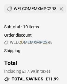 Screenshot of the Zitsticka discount code working