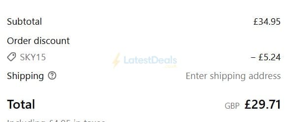 Screenshot of the Buddy & Lola discount code working