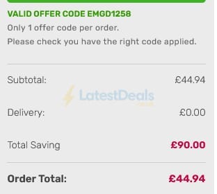 Screenshot of the Gardening Direct discount code working