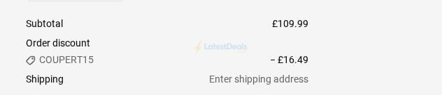 Screenshot of the Prestige discount code working