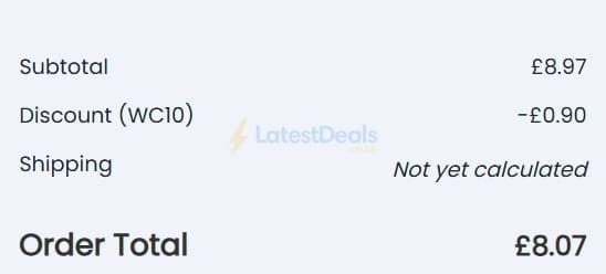 Screenshot of the Vapoholic discount code working