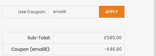 Screenshot of the Maxpeedingrods discount code working