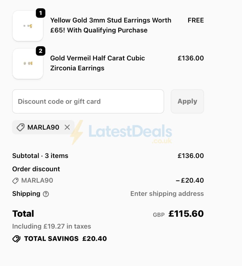 Screenshot of the Jools by Jenny Brown discount code working