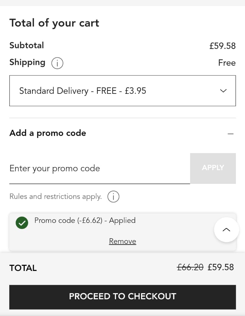 Screenshot of the Kerastase discount code working