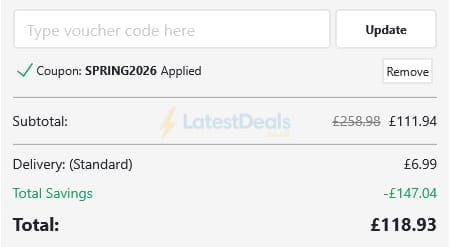 Screenshot of the Printerpix discount code working