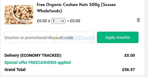 Screenshot of the Healthy Supplies discount code working