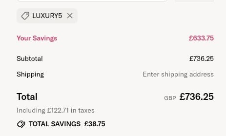 Screenshot of the DreamCloud discount code working