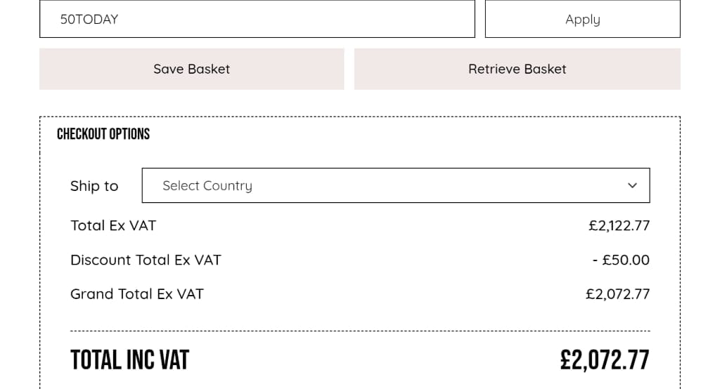 Screenshot of the PureGusto Coffee discount code working