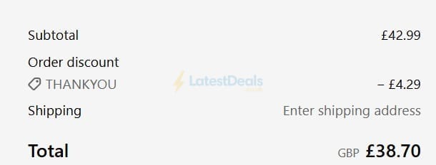 Screenshot of the Lazy Jacks discount code working