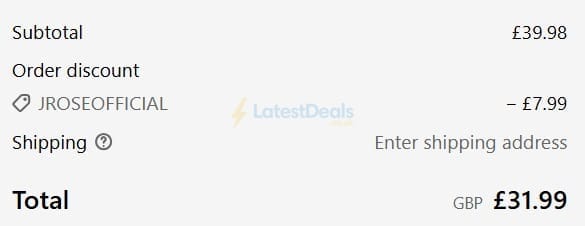 Screenshot of the Kate's Clothing discount code working