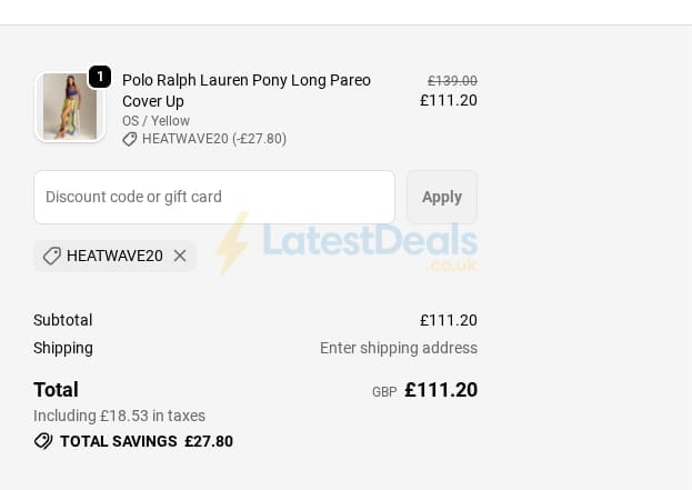 Screenshot of the Luxe Leopard discount code working