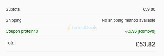 Screenshot of the Gold Standard Nutrition discount code working