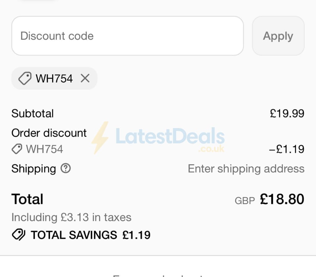 Screenshot of the Procoal discount code working