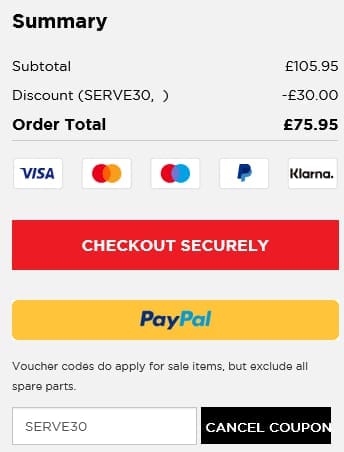 Screenshot of the Kuhn Rikon discount code working