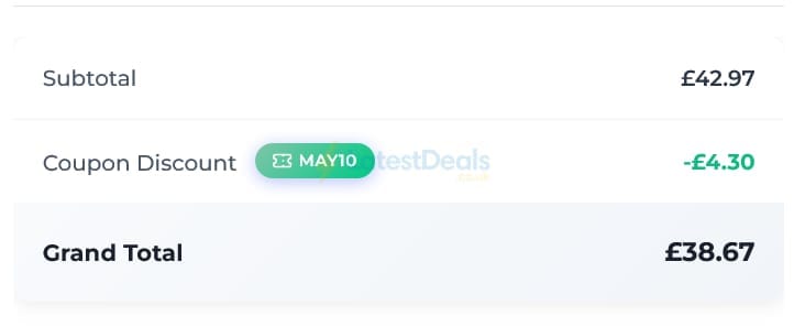 Screenshot of the Simply Meds Online discount code working