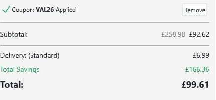 Screenshot of the Printerpix discount code working