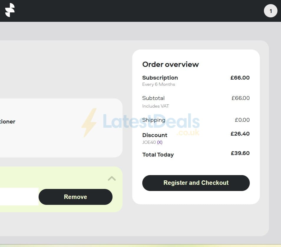 Screenshot of the Sons discount code working