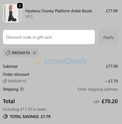 Screenshot of the Lamoda discount code working