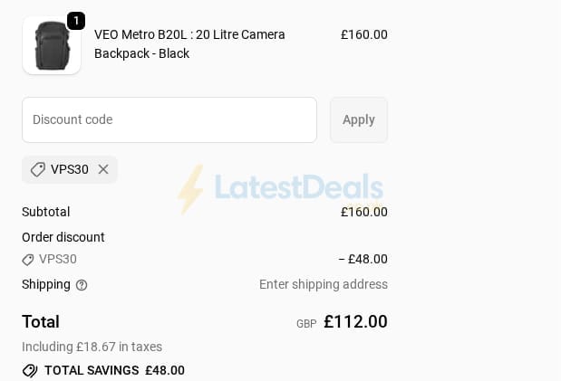 Screenshot of the Vanguard World UK discount code working