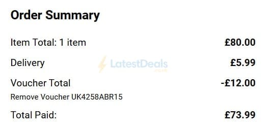 Screenshot of the Yours Clothing discount code working
