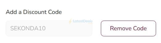 Screenshot of the T. H. Baker discount code working