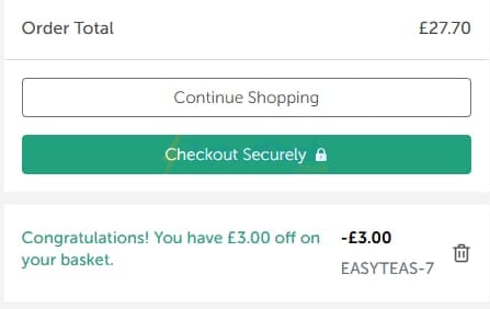 Screenshot of the Iceland discount code working