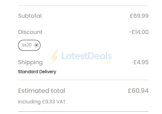 Screenshot of the TumbleTots discount code working